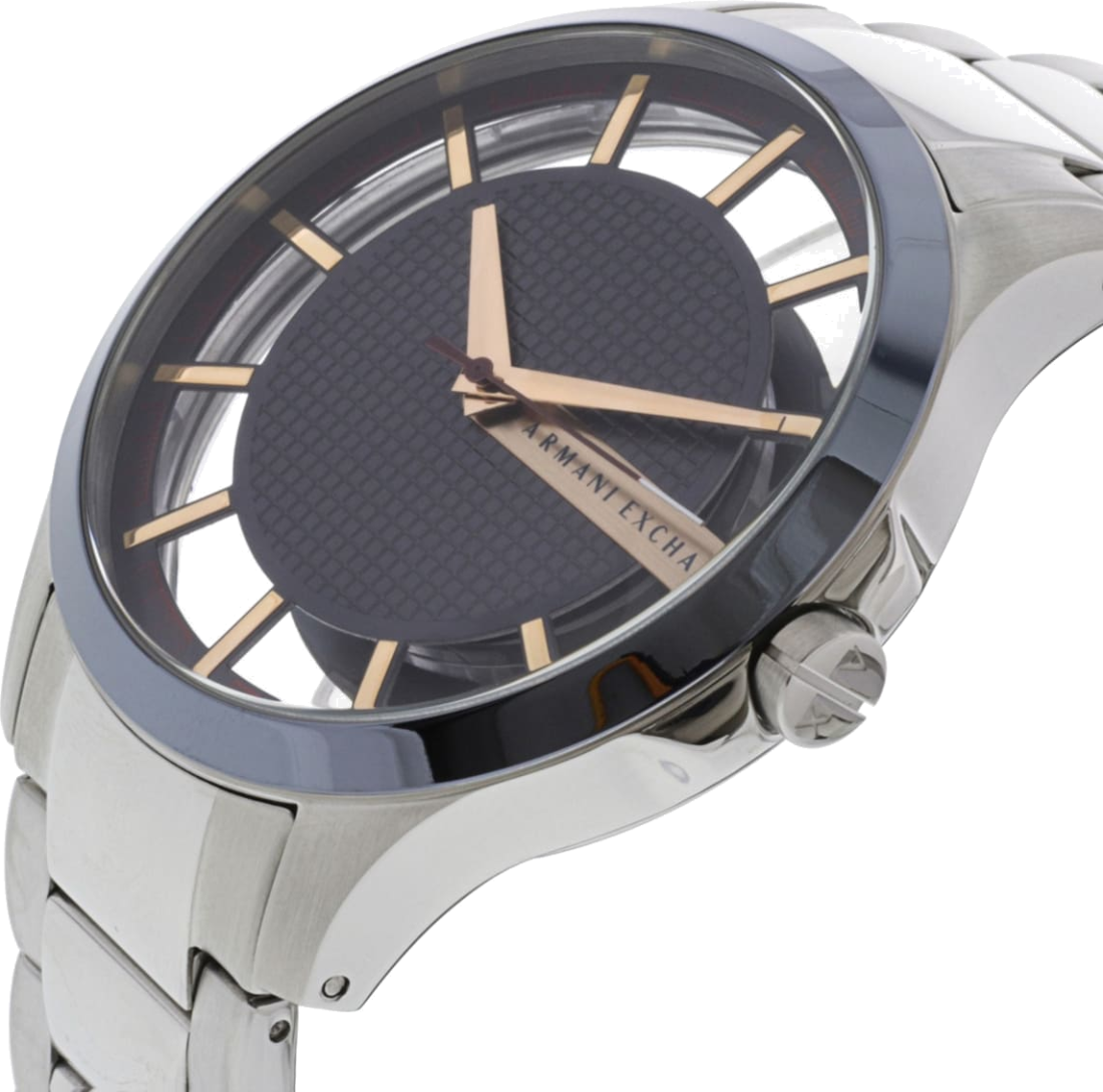 Montre Homme Armani Exchange AX2405 Cadran Bleu Transparent en Acier vue 2