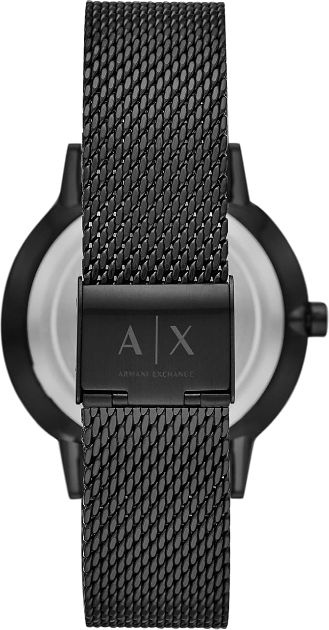 Montre Homme Armani Exchange AX2716, Cadran et Bracelet Maille Milanaise Noir vue 3