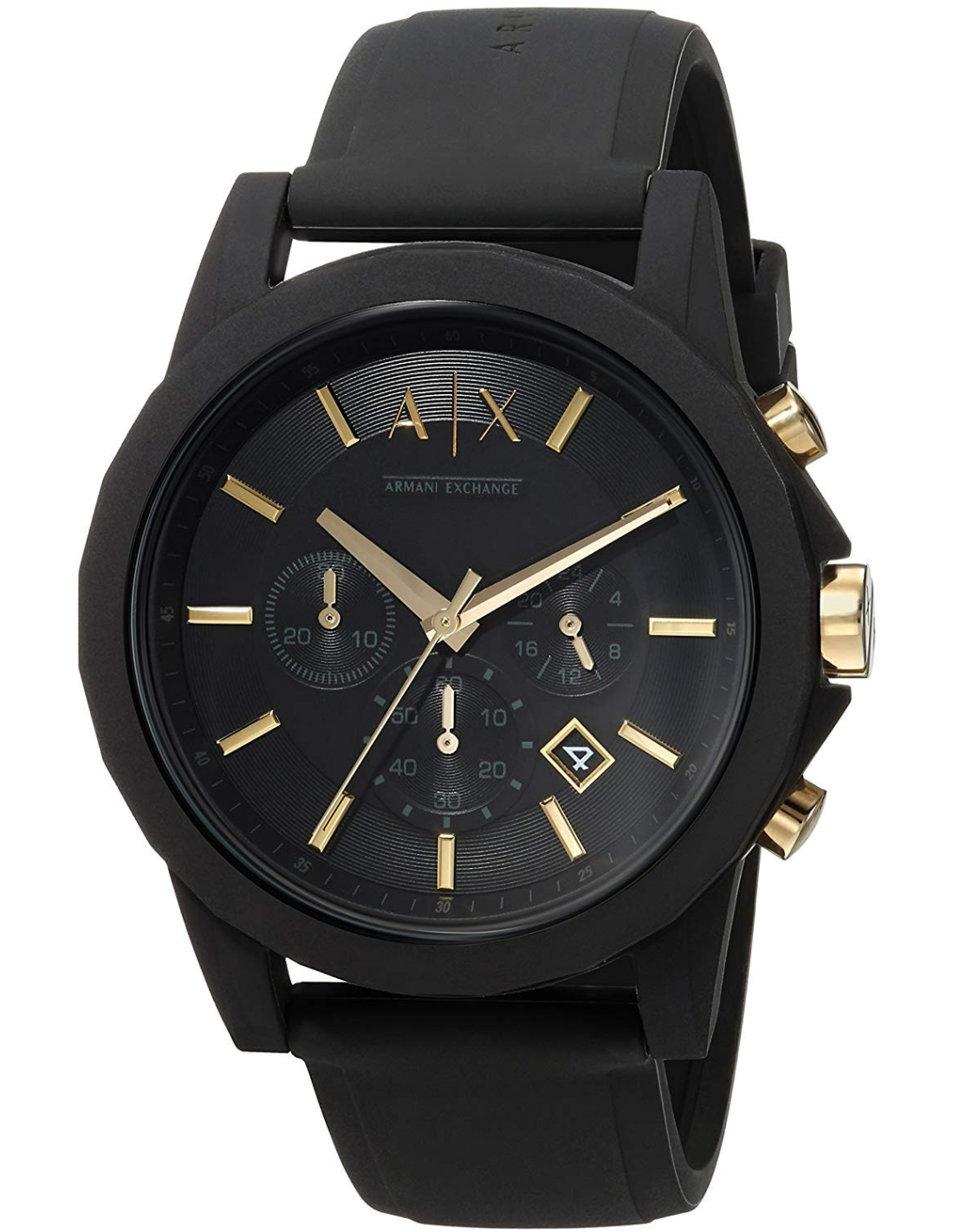 Montre Homme Armani Exchange AX7105 - Cadran et Boîtier Noir, Bracelet Silicone