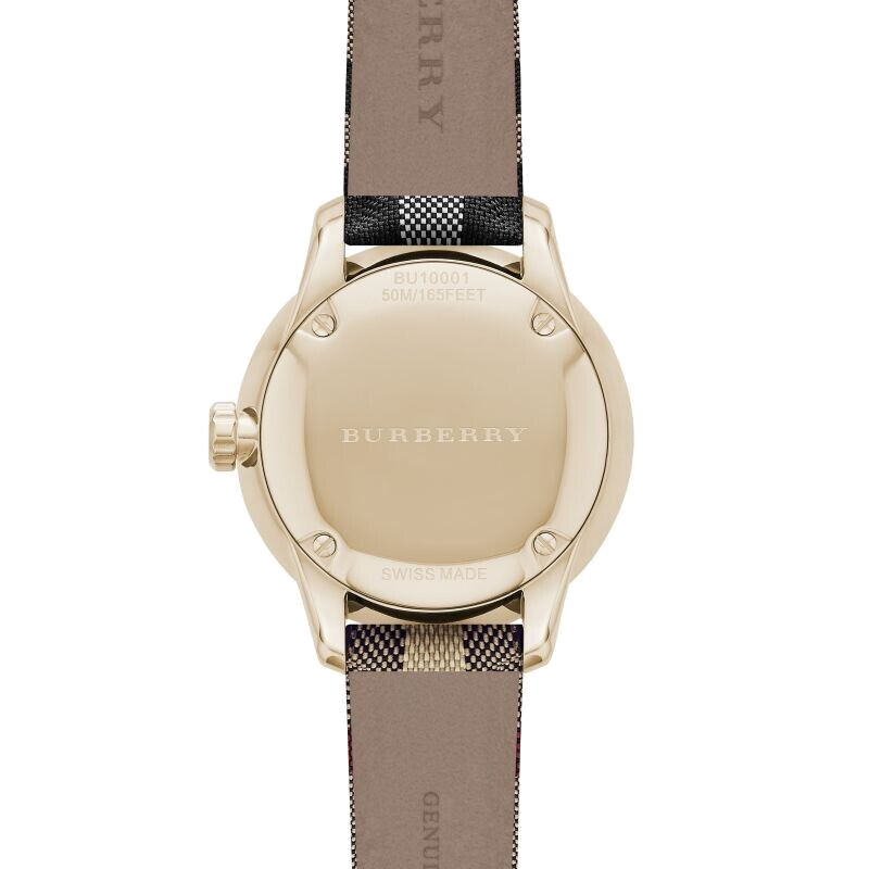 Montre Burberry BU10001 Classic Round 40mm Bracelet Cuir Monogramme vue 4