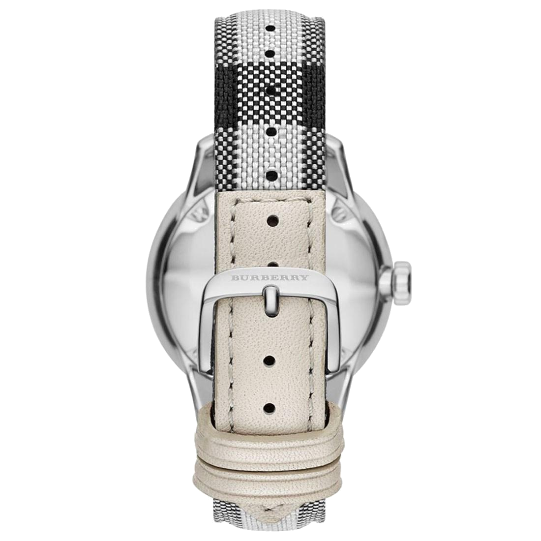 Montre Homme Burberry BU10002 Cadran Argent Boîtier Métal Bracelet Nylon Multicolore vue 2