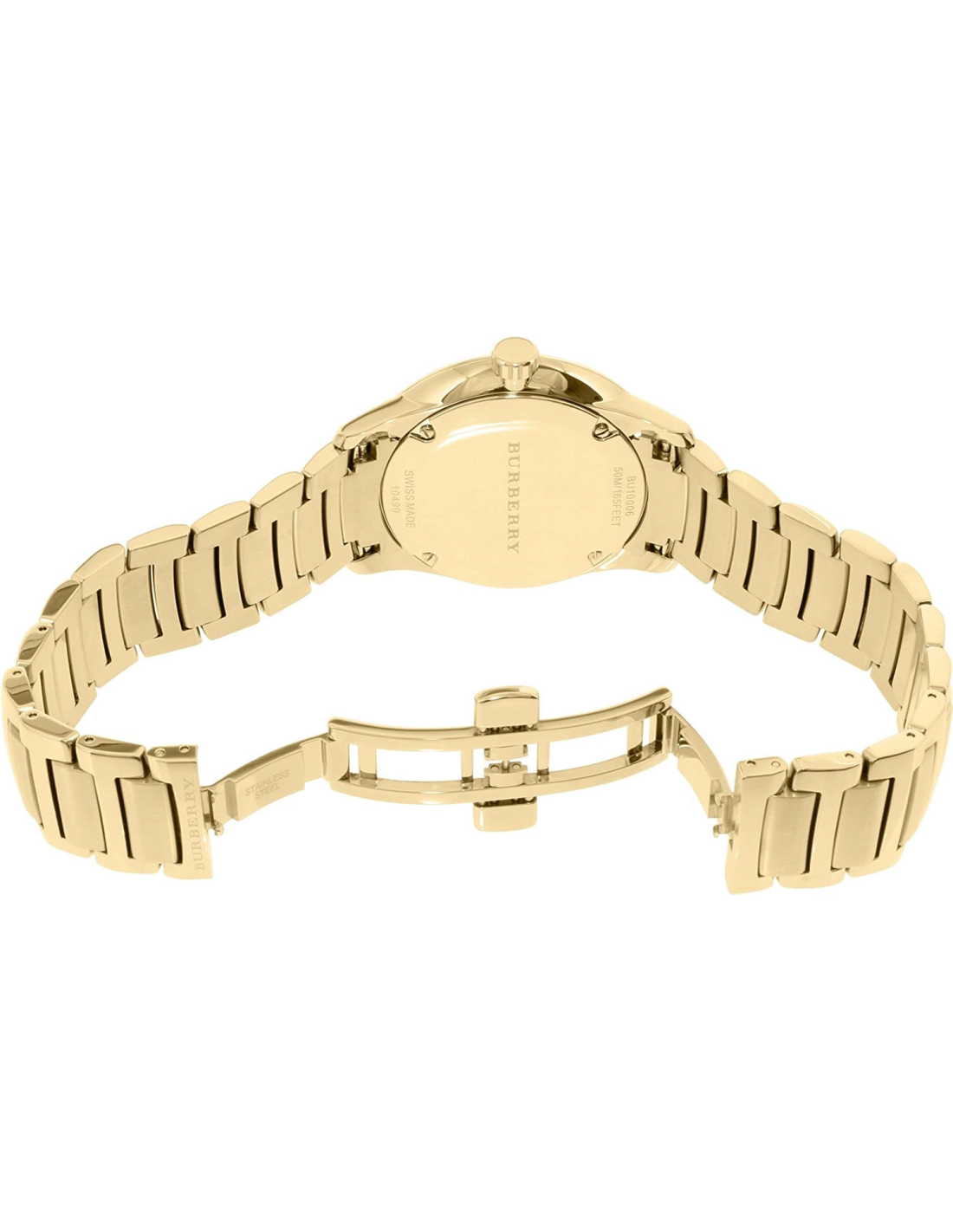 Montre Homme Burberry BU10006 Cadran Doré Bracelet Acier Or 40mm vue 3