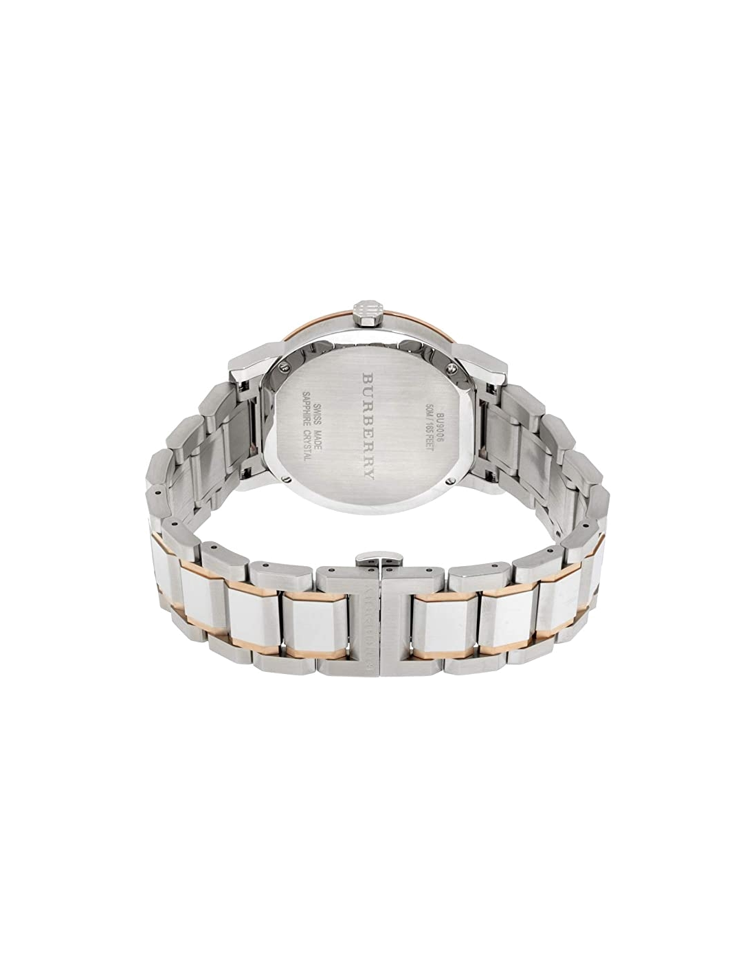 Montre Homme Burberry The City BU9006 en Acier Bicolore Argent et Or Rose vue 4