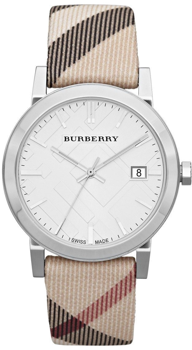 Montre Femme Burberry BU9022 en Cuir Beige - Cadran Argent 38mm