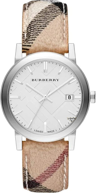 Montre Femme Burberry BU9025 The City Cuir Monogramme Argenté