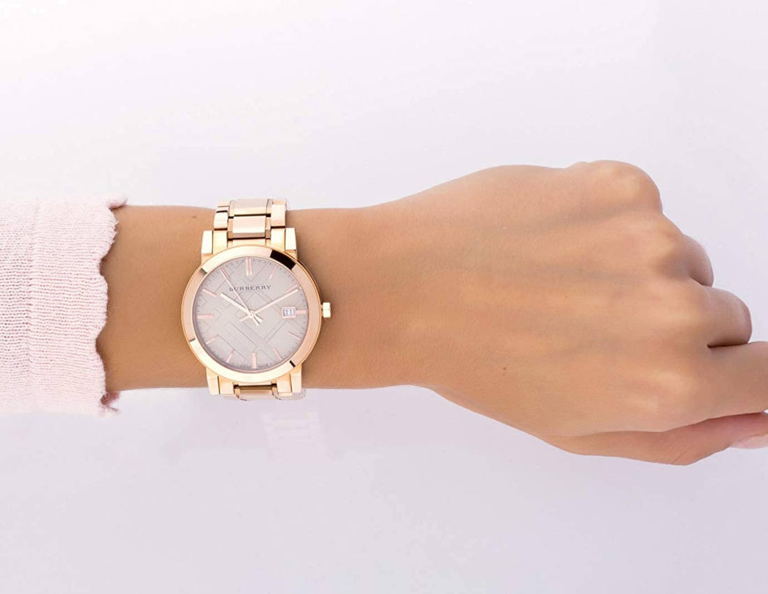 Montre Femme Burberry BU9034 City en Acier Or Rose, Cadran Blanc vue 4