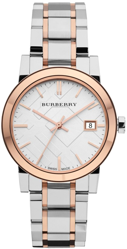 Montre Femme Burberry BU9105 The City - Boîtier Argent & Bracelet Bi-ton Argent/Rose Gold