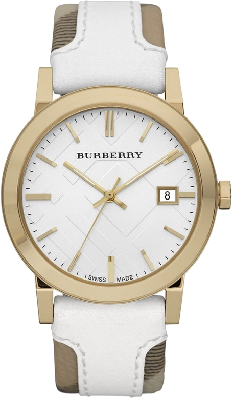 Montre Femme Burberry BU9110 Bracelet Cuir Bicolore et Verre Saphir
