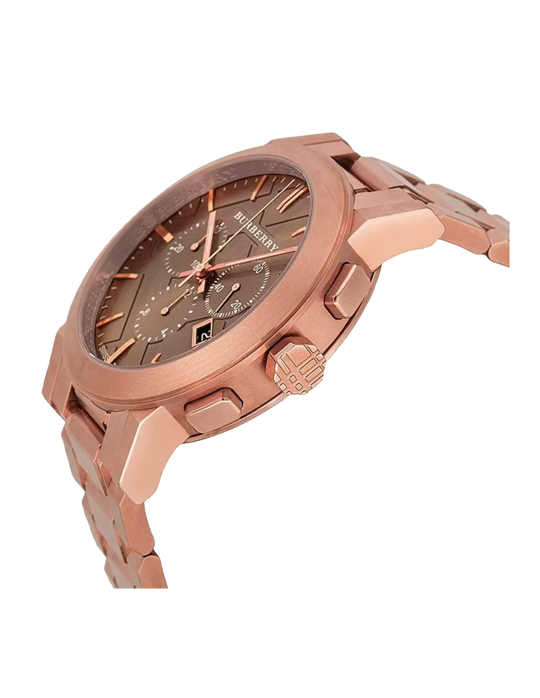 Montre Homme Burberry BU9353 Chronographe Acier Or Rose - Cadran Marron vue 2