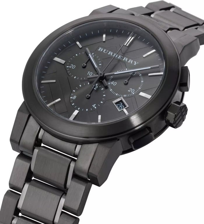 Montre Homme Burberry BU9354 Chronomètre Acier Gris 42 mm vue 3