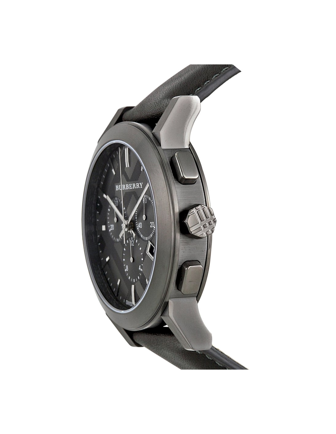 Montre homme Burberry The City BU9364 bracelet en cuir noir vue 2