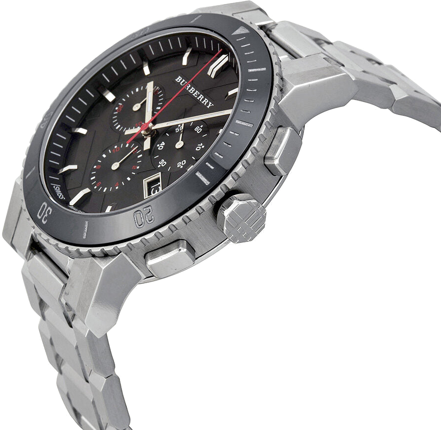 Montre Homme Burberry BU9380 Chronographe Sport Acier Inoxydable Cadran Noir vue 2