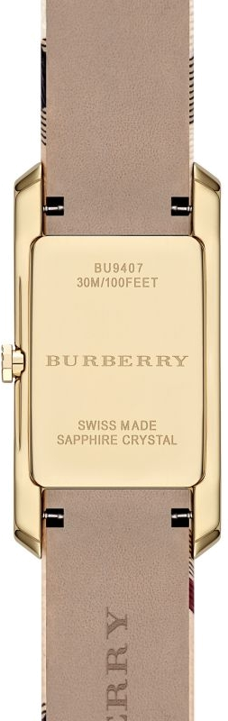 Détail du bracelet en cuir de la Burberry BU9407 — Montres Outlet
