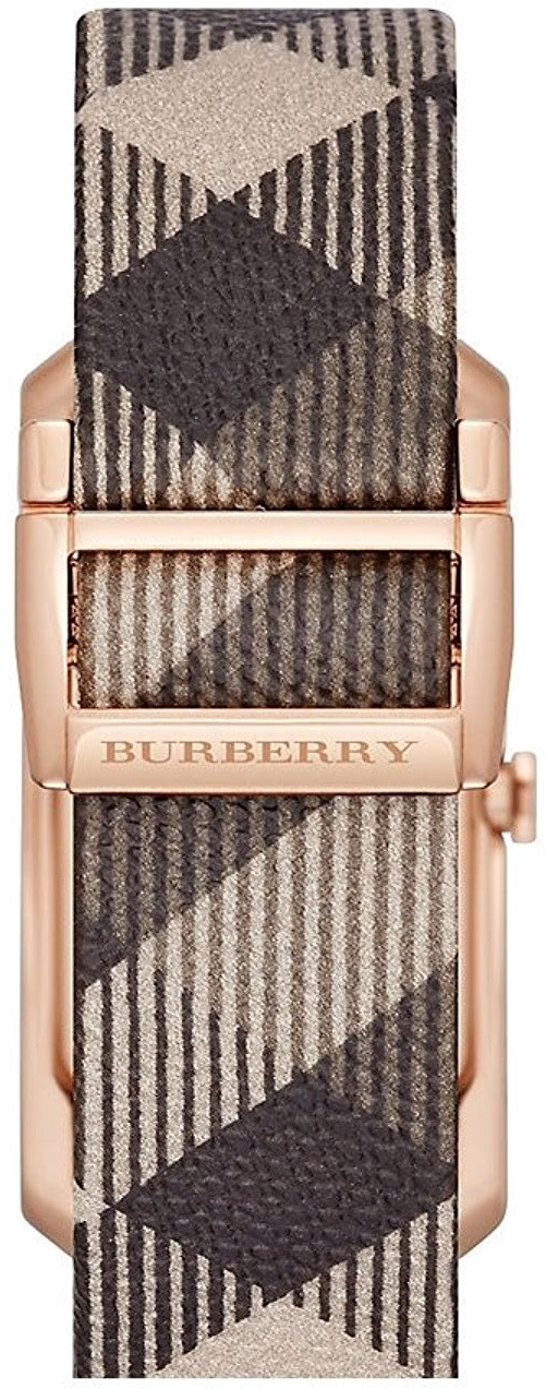 Montre Femme Burberry BU9408 Rectangulaire Cadran Or Rose Cuir Marron Swiss Made vue 2