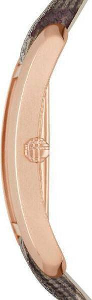 Montre Femme Burberry BU9408 Rectangulaire Cadran Or Rose Cuir Marron Swiss Made vue 3