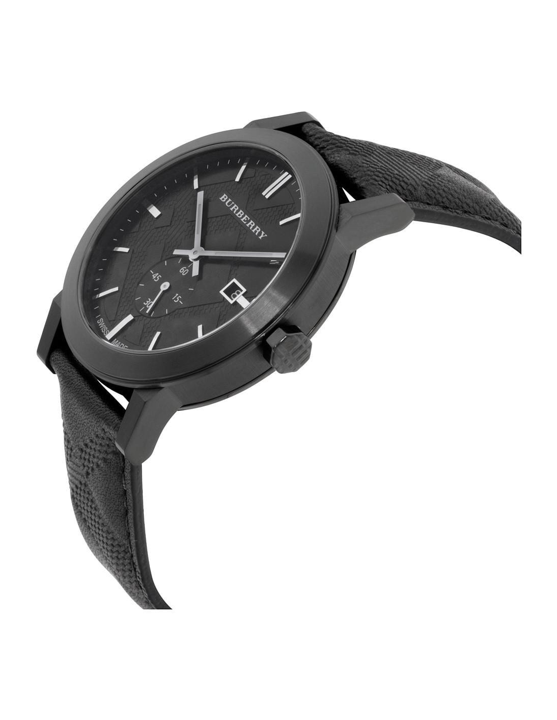 Montre Burberry BU9906 pour Homme, Cadran Noir, Bracelet Cuir Noir vue 2