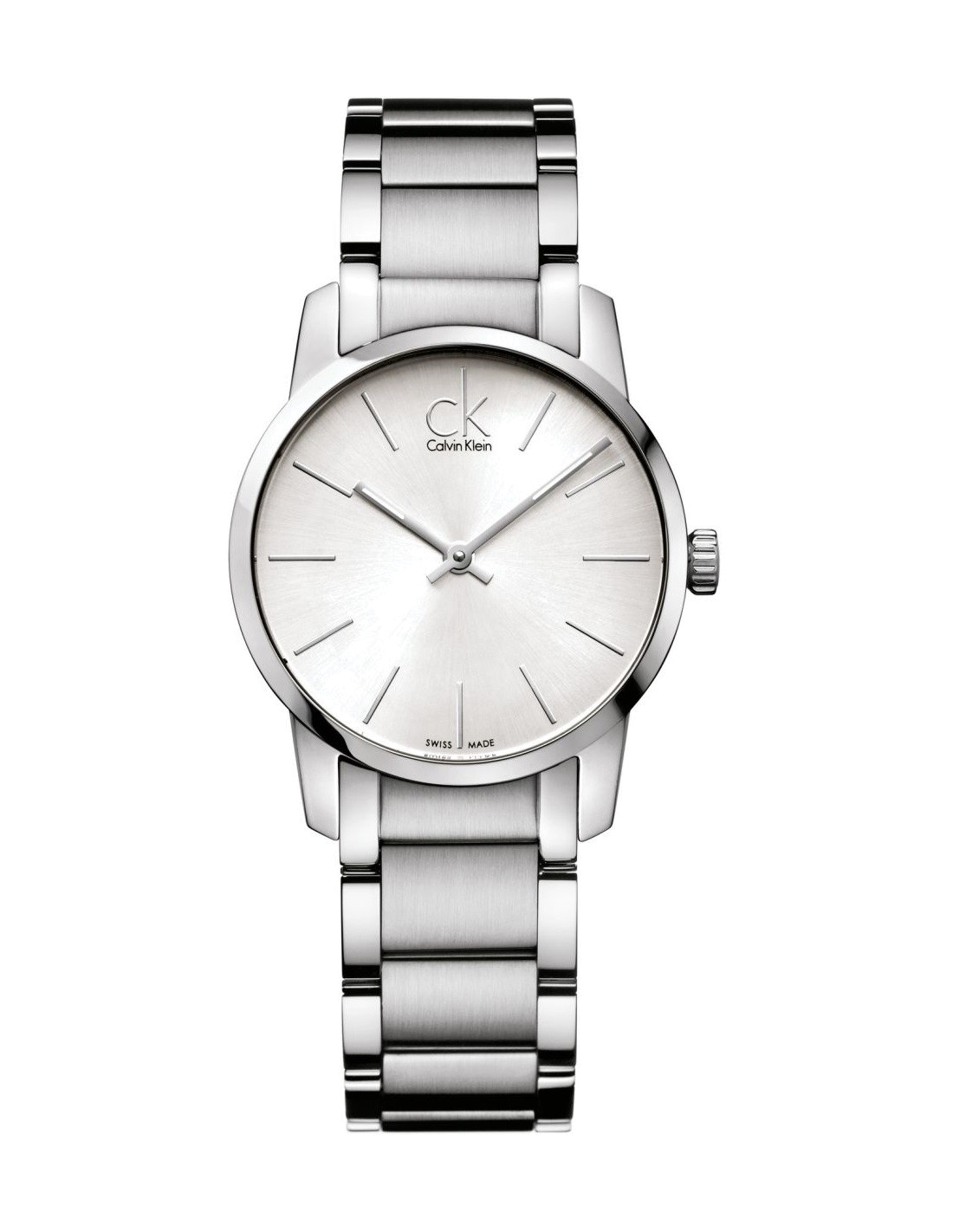 Montre Calvin Klein City K2G23126 pour Femme, Cadran et Bracelet Acier Argenté