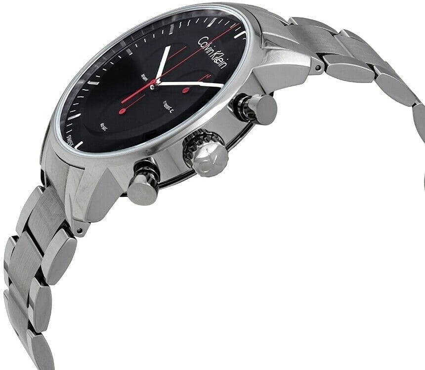 Montre Homme Calvin Klein City K2G27141, Boîtier Acier 43mm, Cadran Noir, Bracelet Acier vue 4