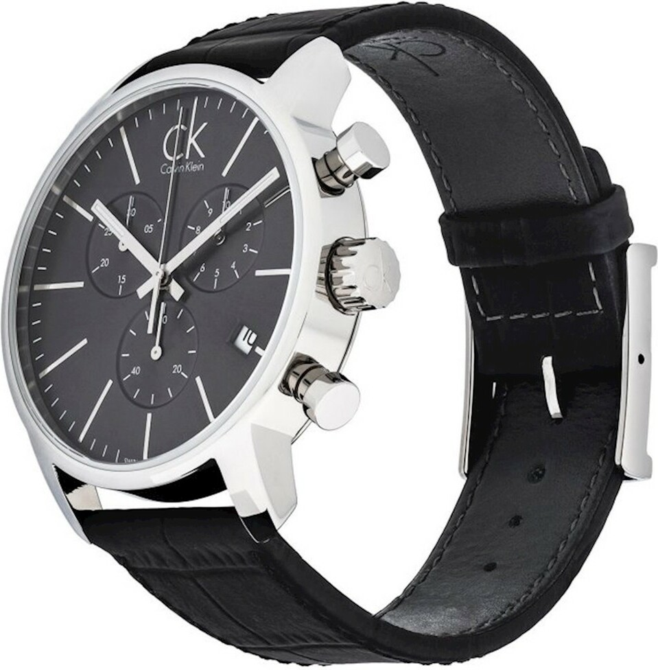 Montre Homme Calvin Klein K2G271C3 Chronomètre Cadran Noir Bracelet Cuir vue 3
