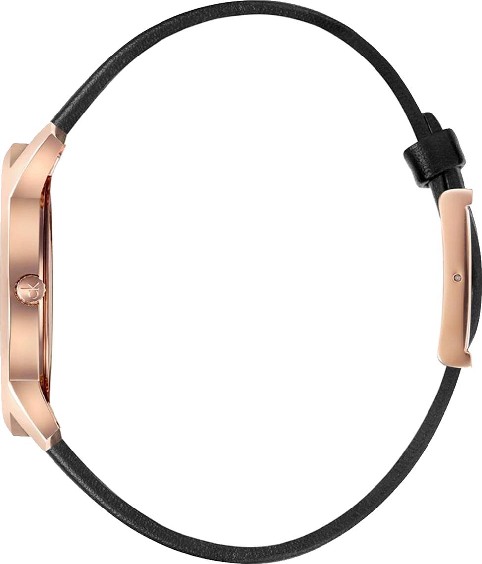 Montre Homme Calvin Klein City K2G2G6CZ - Cadran Noir, Boîtier Or Rose, Bracelet Cuir vue 2