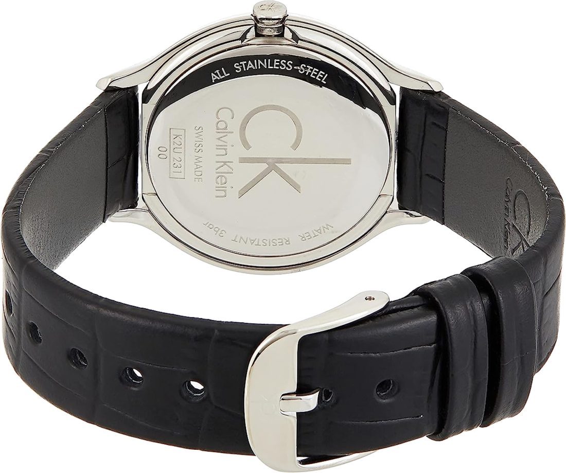 Montre Femme Calvin Klein Skirt K2U231C1 en Cuir Noir - Swiss Made vue 3