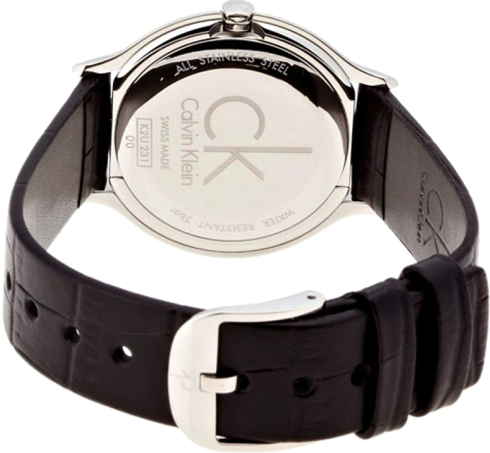 Montre Calvin Klein Skirt K2U231CS pour Femme - Cadran Noir, Bracelet Cuir Noir, Swiss Made vue 2