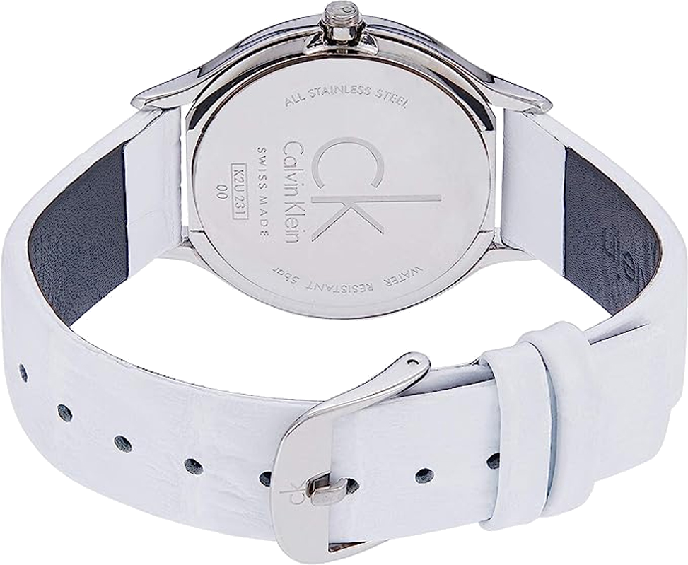 Montre Femme Calvin Klein Skirt K2U231KW en Cuir Blanc Swiss Made vue 3