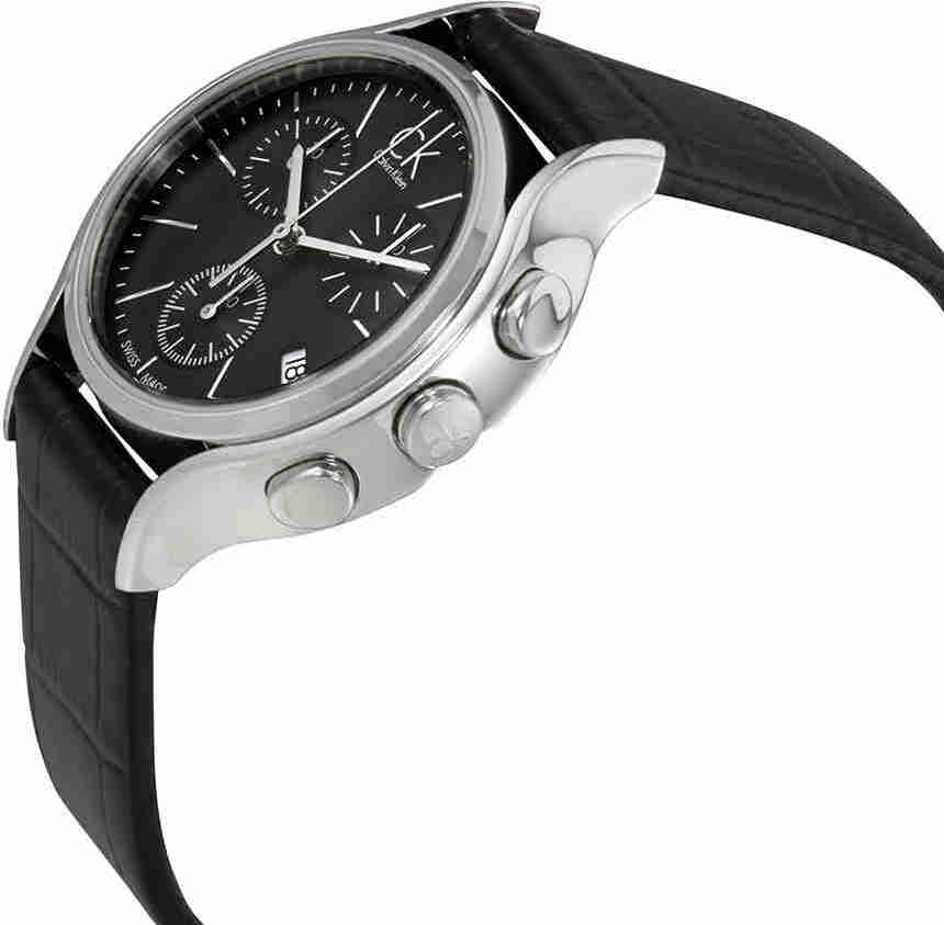 Montre Femme Calvin Klein K2U291C1 Chronographe Cadran Noir Acier Swiss Made vue 2