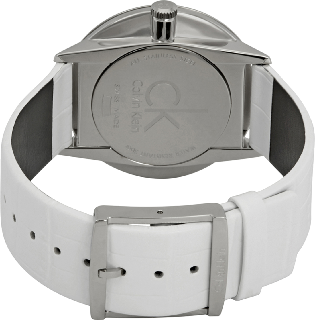 Montre Homme Calvin Klein K2Y2X1KW Accent en Cuir Blanc et Diamants vue 3