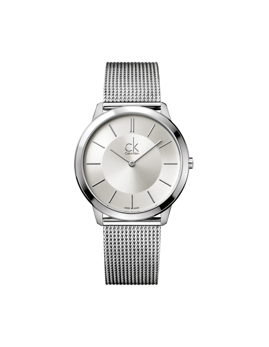 Montre Femme Calvin Klein K3M22126 Minimal Cadran Argent Maille Milanaise Acier