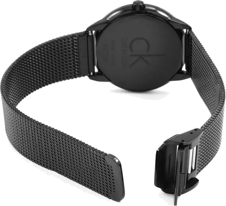 Montre Femme Calvin Klein Minimal K3M524B1 - Cadran et bracelet en acier noir maille milanaise vue 5
