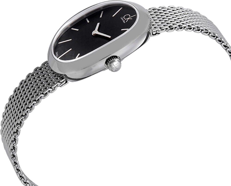 Montre Femme Calvin Klein Incentive K3P23121 Cadran Noir Maille Milanaise Argent vue 2