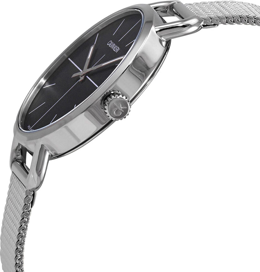 Montre Femme Calvin Klein Even K7B23121 Cadran Noir Maille Milanaise Argentée vue 2