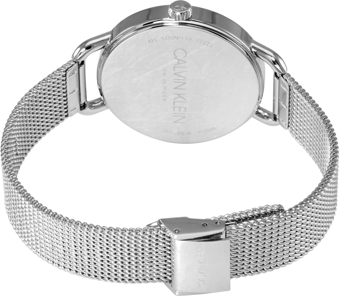 Montre Femme Calvin Klein Even K7B23121 Cadran Noir Maille Milanaise Argentée vue 3