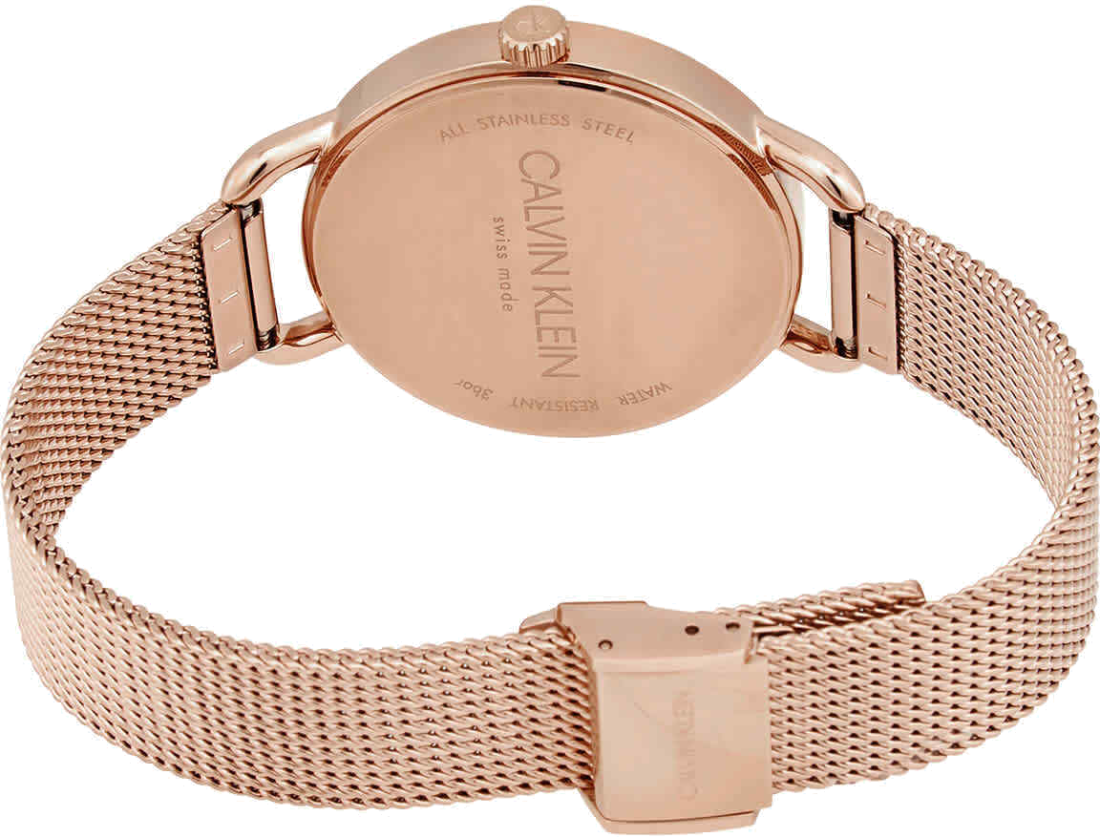 Montre Femme Calvin Klein Even K7B23626 Cadran Blanc Maille Milanaise Or Rose vue 3
