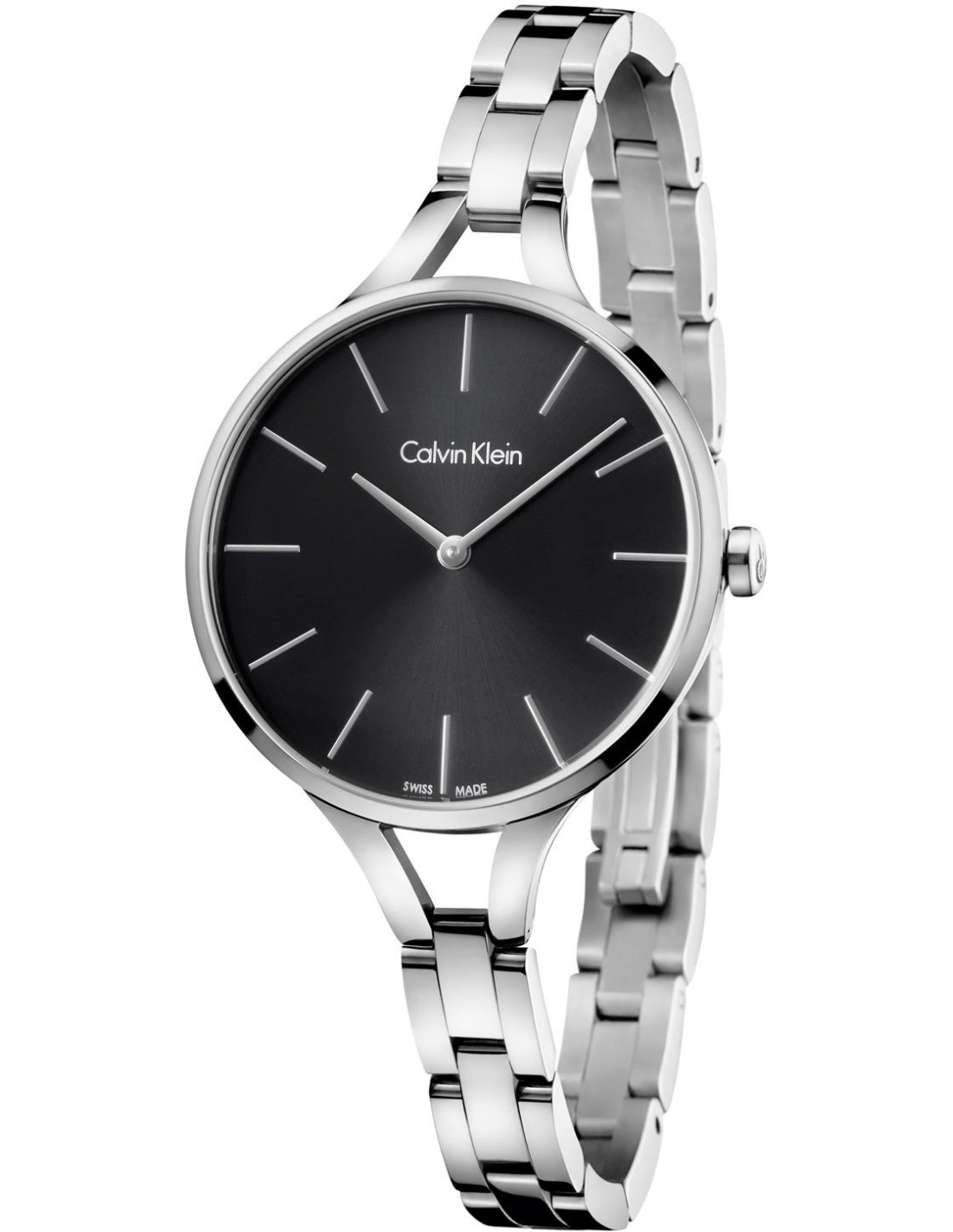 Montre Calvin Klein Graphic K7E23141 pour Femme, Cadran Noir et Bracelet Acier
