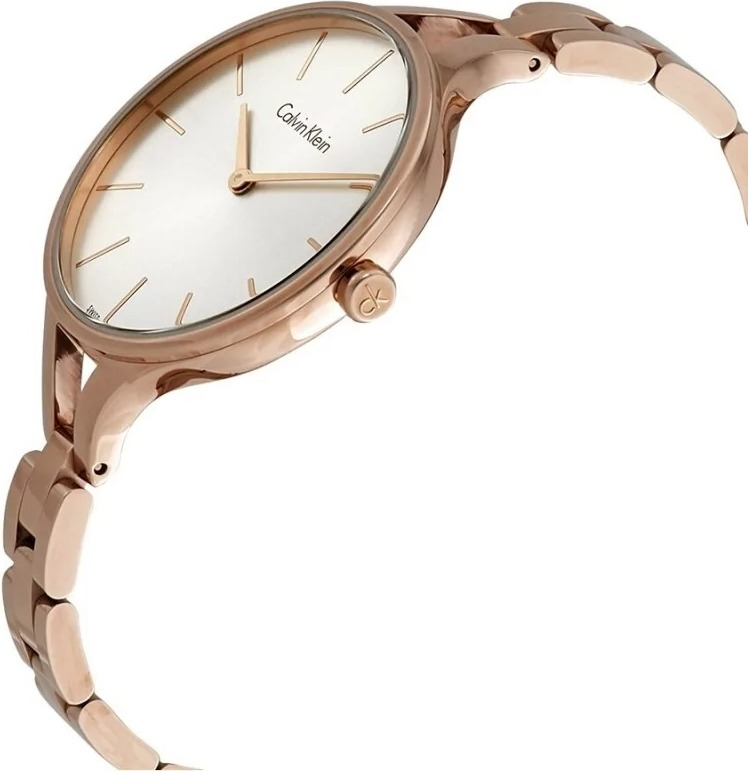 Montre Calvin Klein Graphic K7E23646 pour Femme, Cadran Argent et Bracelet Acier Or Rose vue 2