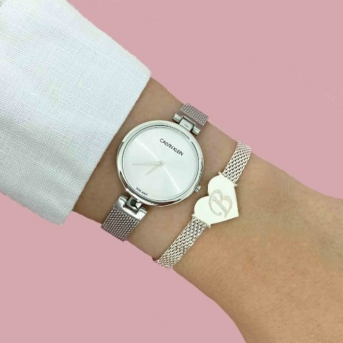 Montre Calvin Klein K8G23126 Femme en Acier Argenté, Maille Milanaise, Swiss Made vue 4