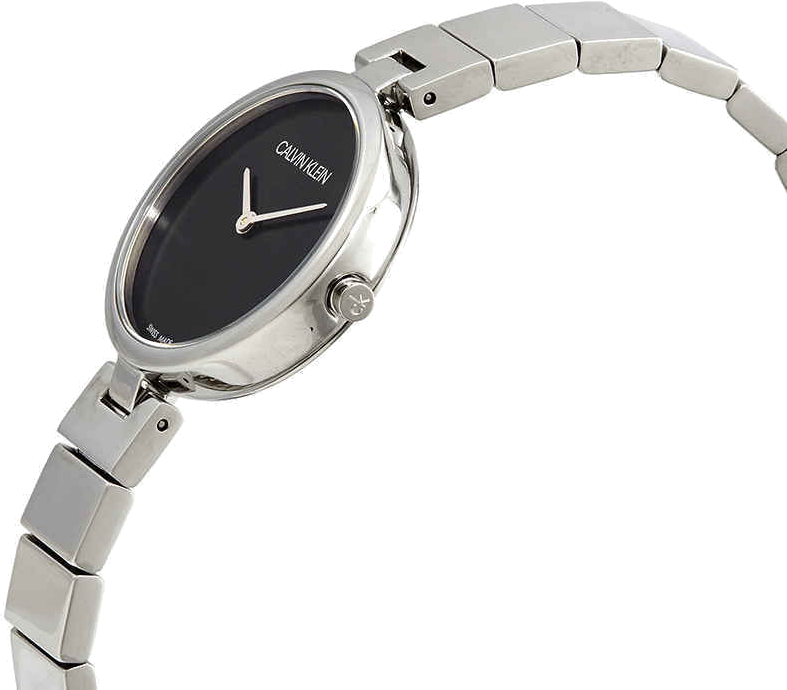 Montre Femme Calvin Klein Authentic K8G23141 Cadran Noir Acier Inoxydable Argent vue 2