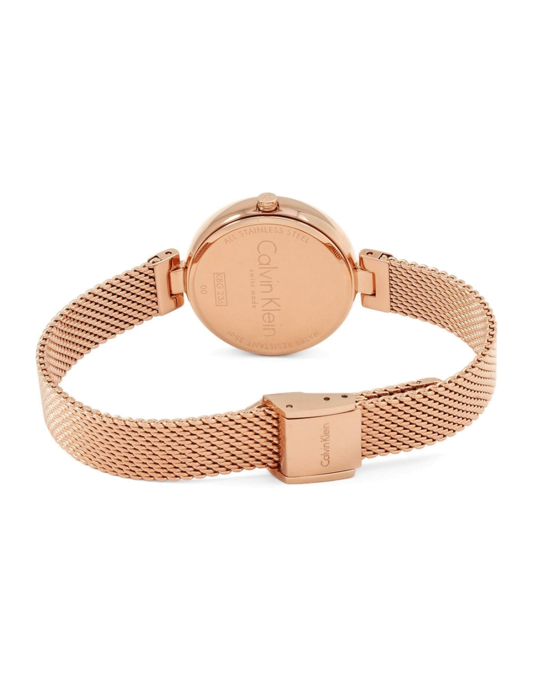 Montre Femme Calvin Klein Authentic K8G23626 - Cadran Argent, Boîtier et Bracelet Maille Milanaise Or Rose vue 2