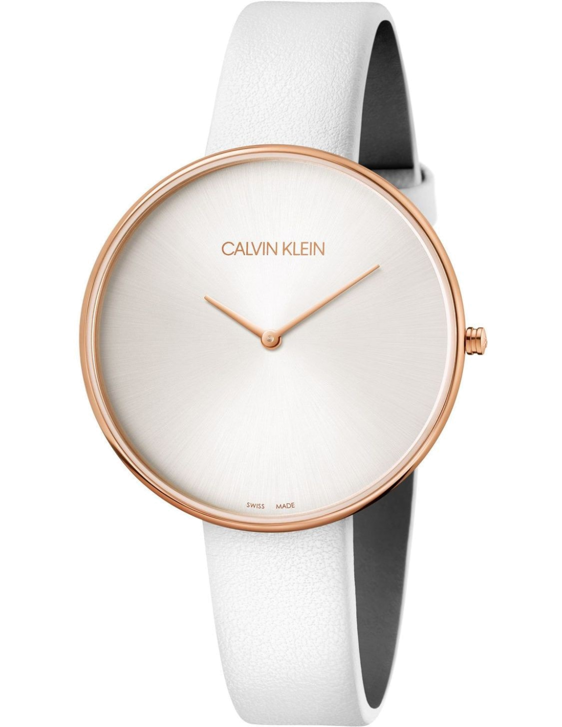Montre Femme Calvin Klein Full Moon K8Y236L6 Bracelet Cuir Blanc
