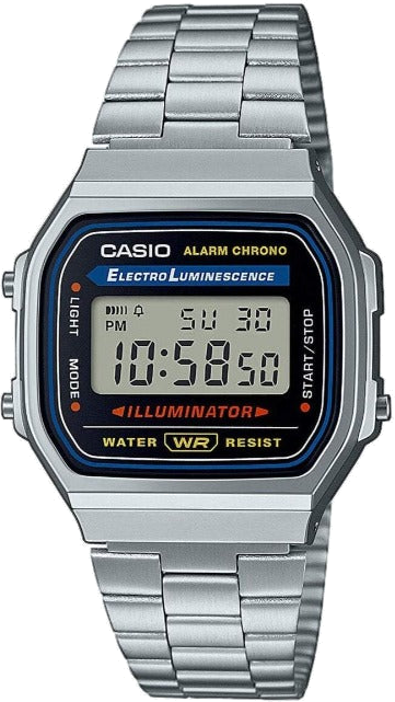 Montre Casio A168WA-1YES Digitale en Métal Gris avec Éclairage Illuminator