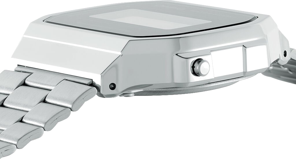 Montre Casio A168WEM-1EF à Cadran Noir Miroir et Bracelet en Métal Gris vue 2