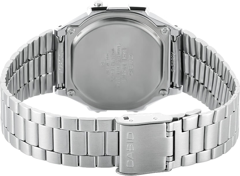 Montre Casio A168WEM-1EF à Cadran Noir Miroir et Bracelet en Métal Gris vue 3