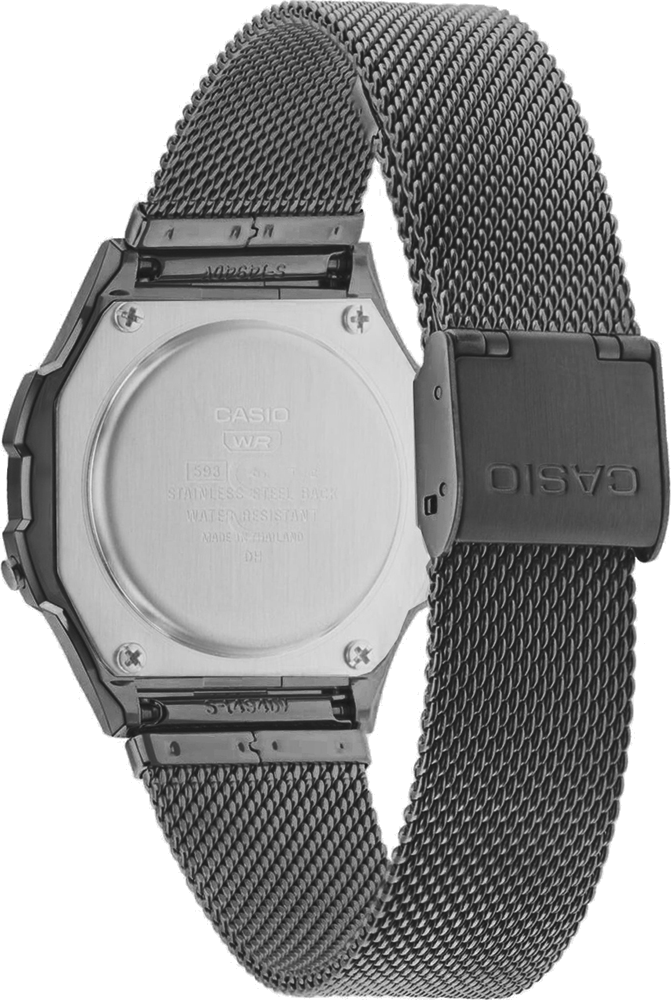 Montre Casio Vintage A168WEMB-1BDF Digitale Noire - Bracelet Maille Milanaise - Unisexe vue 2