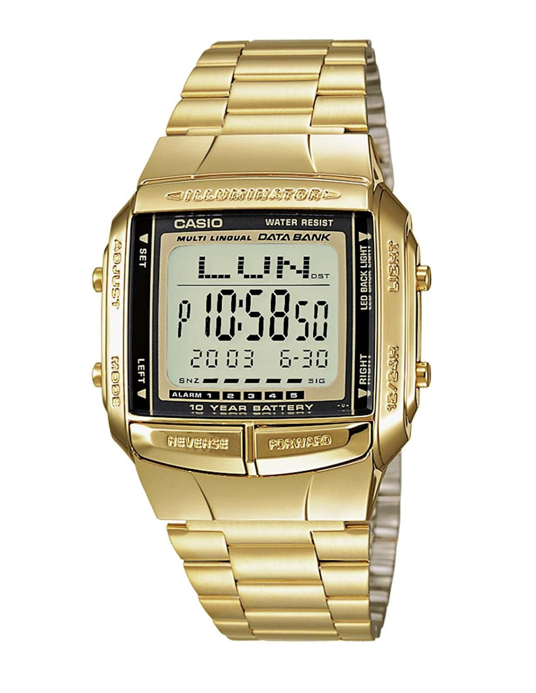 Montre Casio Data Bank DB-360GN-9AEF en Acier Doré - Unisexe