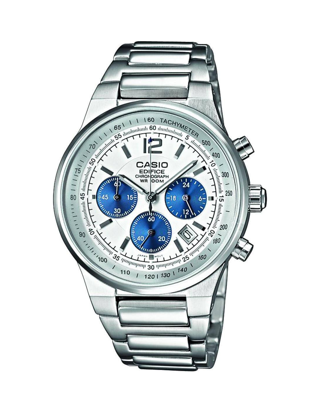 Montre Homme Casio Edifice EF-500D-7AVEF, Cadran Blanc, Bracelet Acier Argent