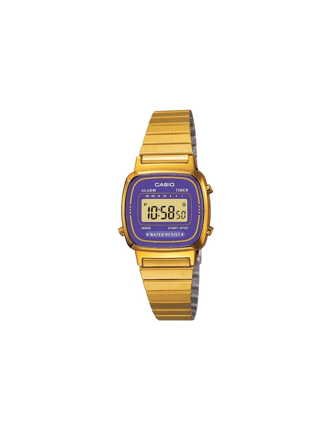 Montre Femme Casio LA670WEGA-6EF Dorée Cadran Violet
