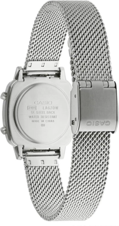 Montre Casio LA670WEM-7EF Maille Milanaise Argentée vue 2
