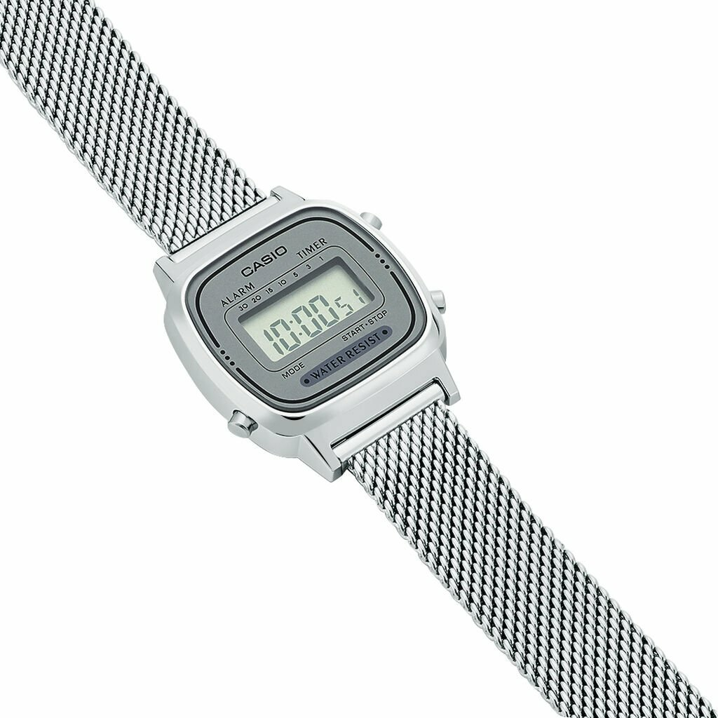 Montre Casio LA670WEM-7EF Maille Milanaise Argentée vue 3